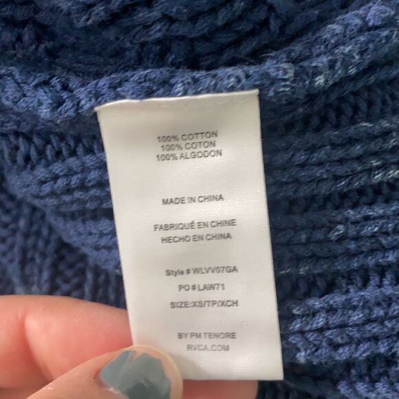 RVCA Blue Knitted Cropped Sweater - Picture 6 of 6